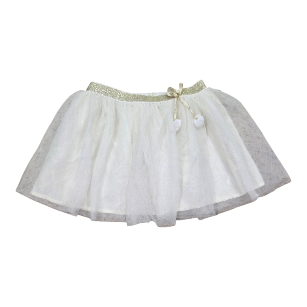 Cynthia Rowley Ivory Tulle Skirt with Gold Trim 5-6 Years